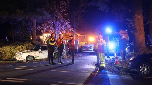 Ongeval tussen rallyauto en personenauto op de Goorsestraat bij Hengevelde