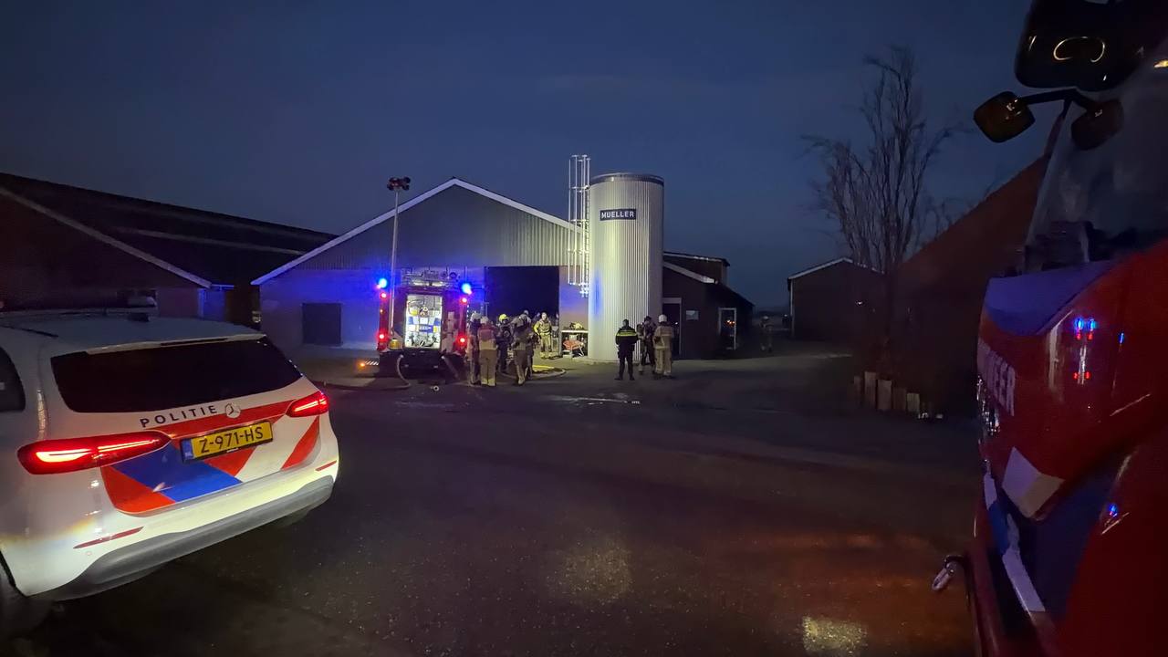 Brand in koeienstal aan de Visschersdijk in Markelo onder controle